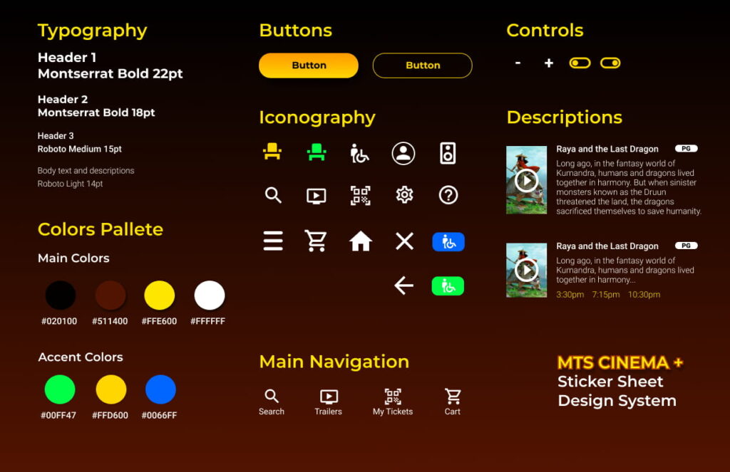 MTS Cinema + Sticket Sheet Design System - JJ Garrido UX